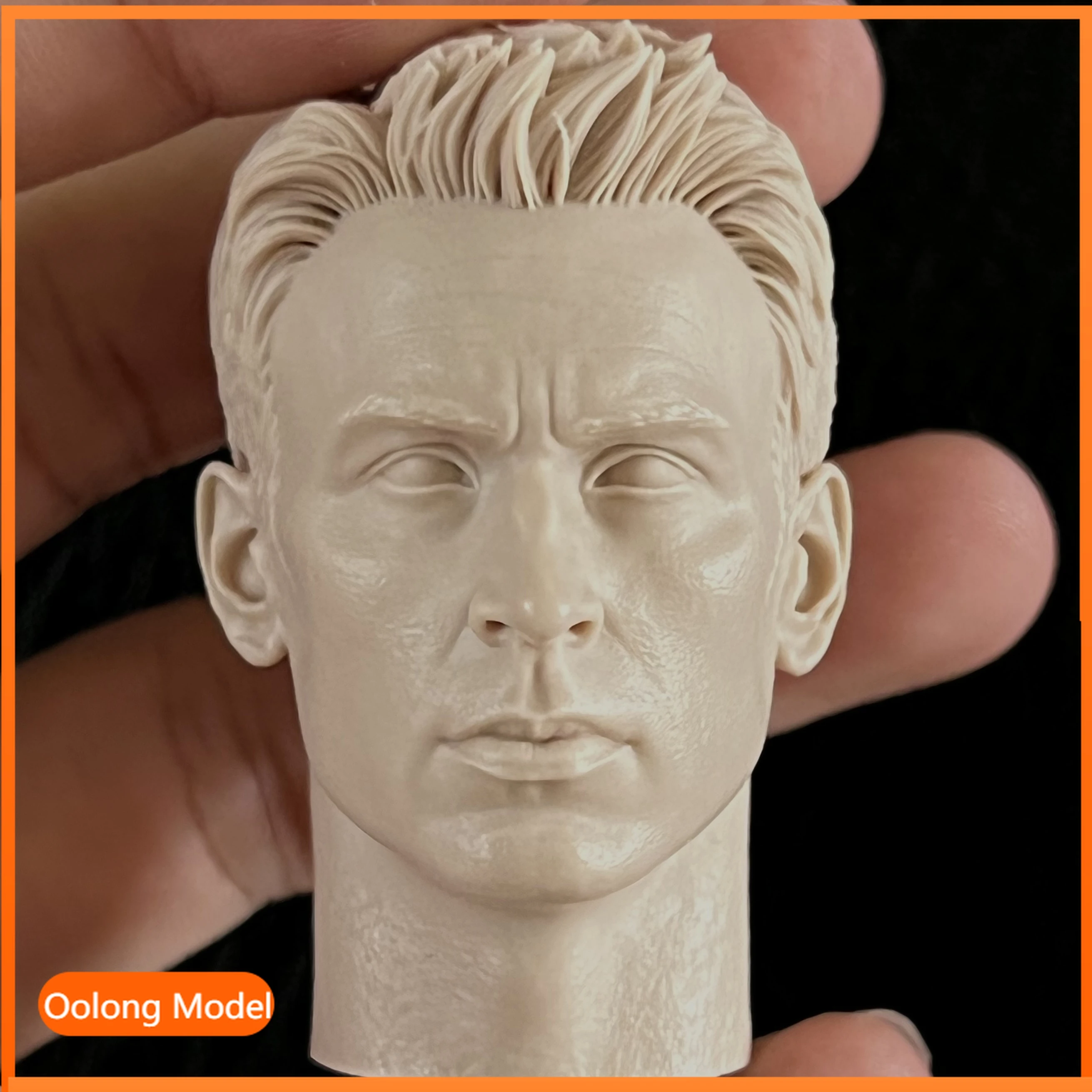 

Неокрашенная голова 1/6, голова 1/6, белая модель, короткие волосы, голова солдата повернута