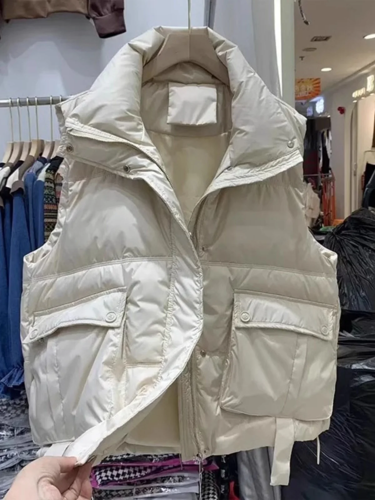 Down Jacket Cotton-padded Clothes Vest Outerwear Women 2024 Autumn and Winter New All-Match Outer Wear Korean Sle Shor...