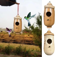 wooden place birdhouse wall mounted resting cage wooden bird nest hanging bird house home natural wooden outdoor bird box