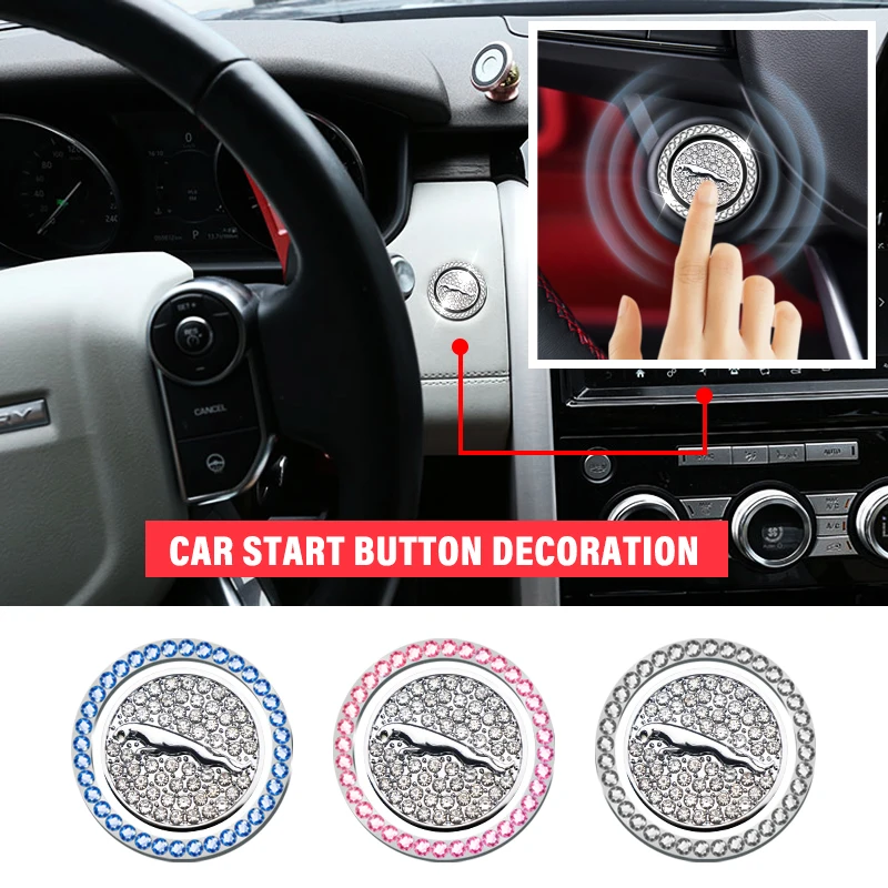Car Start Engine Stop Ignition Ring Crystal Rhinestone Ignition Push Button Decorative For Jaguar S SV XE XF XK XJR XFR XJL XEL