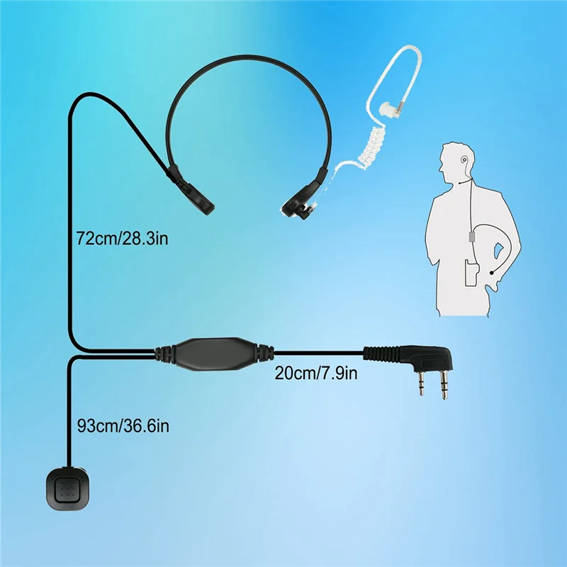 Горловой Микрофон Mic PTT Laryngofon Air Tube гарнитура наушники для телефона UV B5