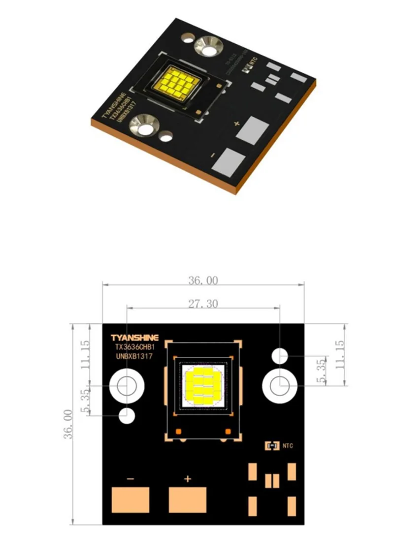 Фото Светодиодный чип TyanShine High Power LED TX3636W230 TX3640W200 230W/260W для сценического освещения, движущихся головок, дискотечных ламп и проекторов DJ №2