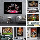 Алмазная 5D картина сделай сам с забавными животными, вышивка, игральные карты французского бульдога, картина Стразы с полным заполнением, домашний декор, искусство