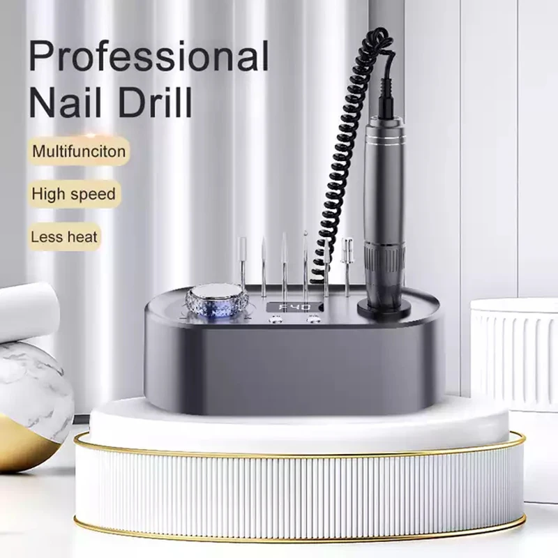 40000RPM Electric Nail Drill Manicure Machine Low Noise Professional Nail Salon Equipment Nail Gel Cutting Remove Nail Sander