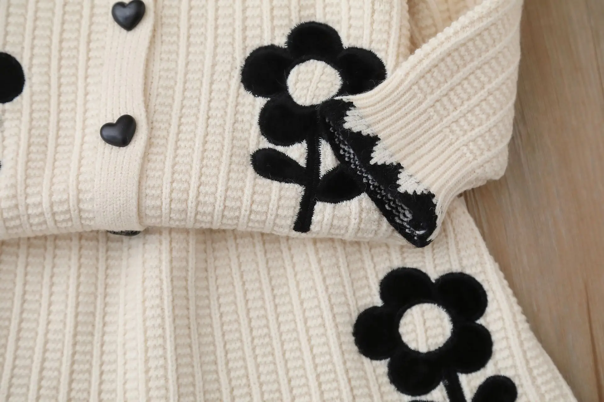 Комплекты одежды из шерстяной Джерси для девочек весна-осень 2024 детские вязаные