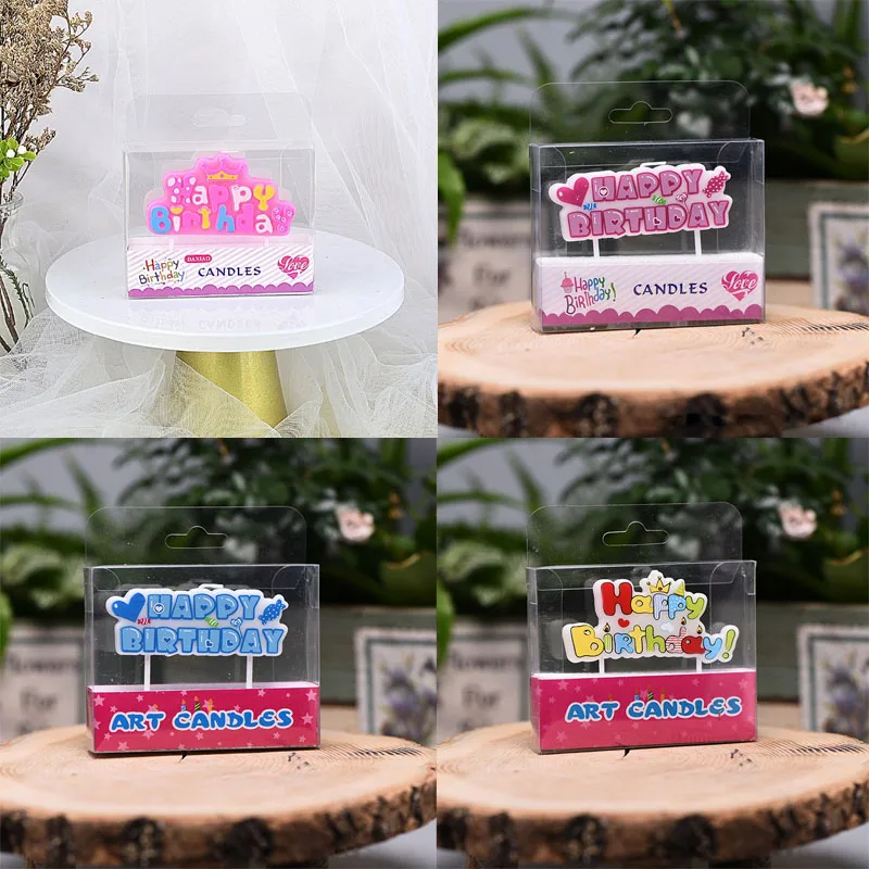 

1pcs Creative Happy Birthday Letter Cake Topper Birthday Party Festival Supplies Lovely Birthday Candles for Kitchen Baking Gift