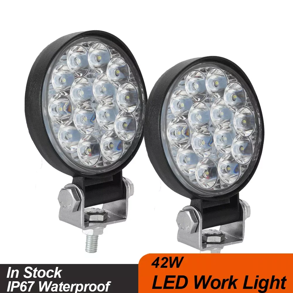 

Mini Led Work Light Round Bar Spotlight 42W Car Work Headlight For Truck Off Road Fog Lamp Night Driving Light For Truck Tractor