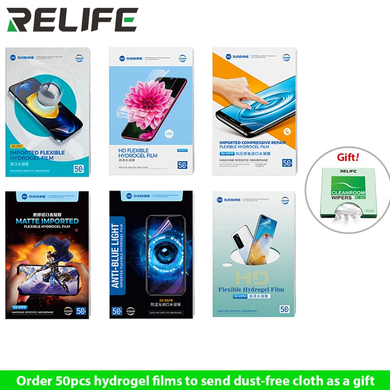 

SS-057 50PCS Flexible Hydrogel Membrane For SS-890C Machine Cutting Machine Phone Screen Front Protect Film For All Mobile Phone