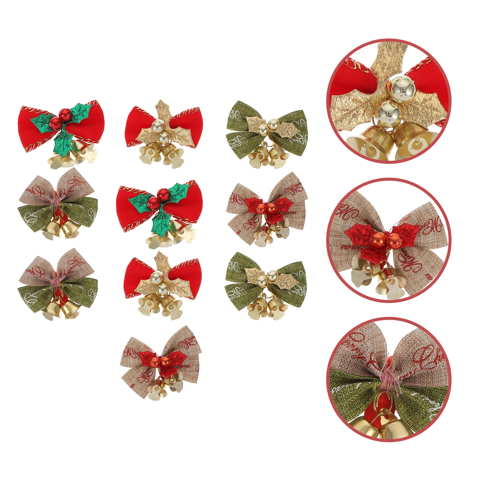 

10pcs Xmas Bell Decor Xmas Bell Ornament Christmas Scene Decor Christmas Tree Ornament Bells Xmas Present