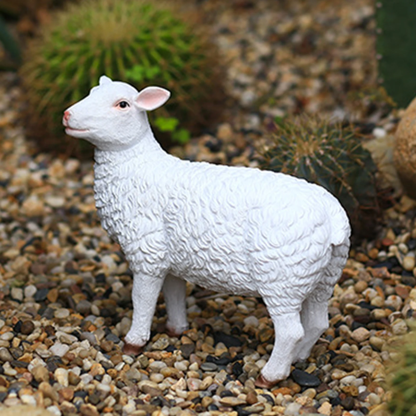 

Садовая статуя ягненка, статуя ягненка из смолы, милая овечка, миниатюрная ферма, скульптура Коза ягнёнок, белая овечка