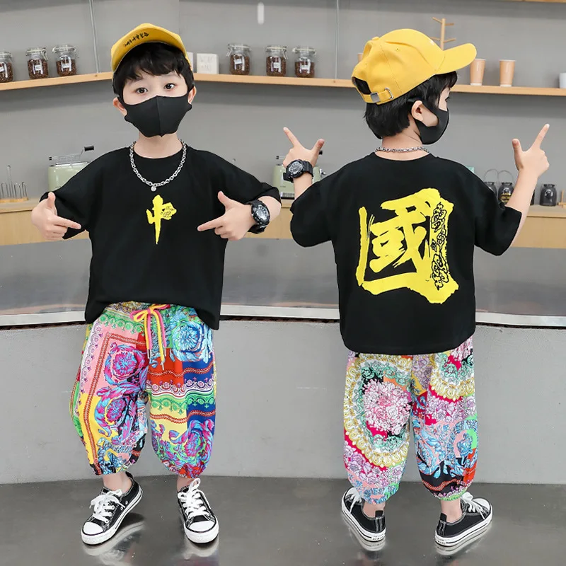 

Teen Boy Summer Clothes 2 Pieces Set Short Sleeve T-Shirt + Shorts Graffiti Fashion Kids Cotton Boys Clothing Suit for 2 4 6 8Y