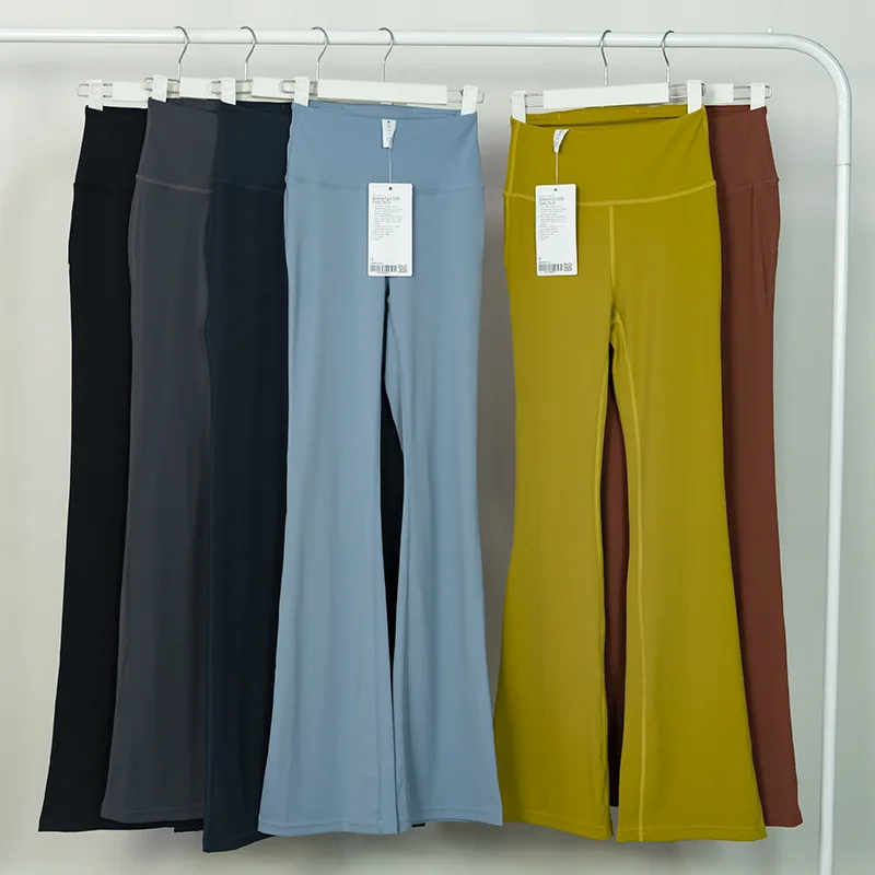 

Solid Color Flared Comprehensive Training Jog Fitness Women Sport Pants Tight High Waist Flares Yoga Leggings Gym Athletic SSoft