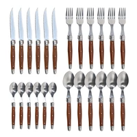 jaswehome 6 24pcs stainless cutlery steak knife food fork soup tea spoon bright burnishing flatware western tableware