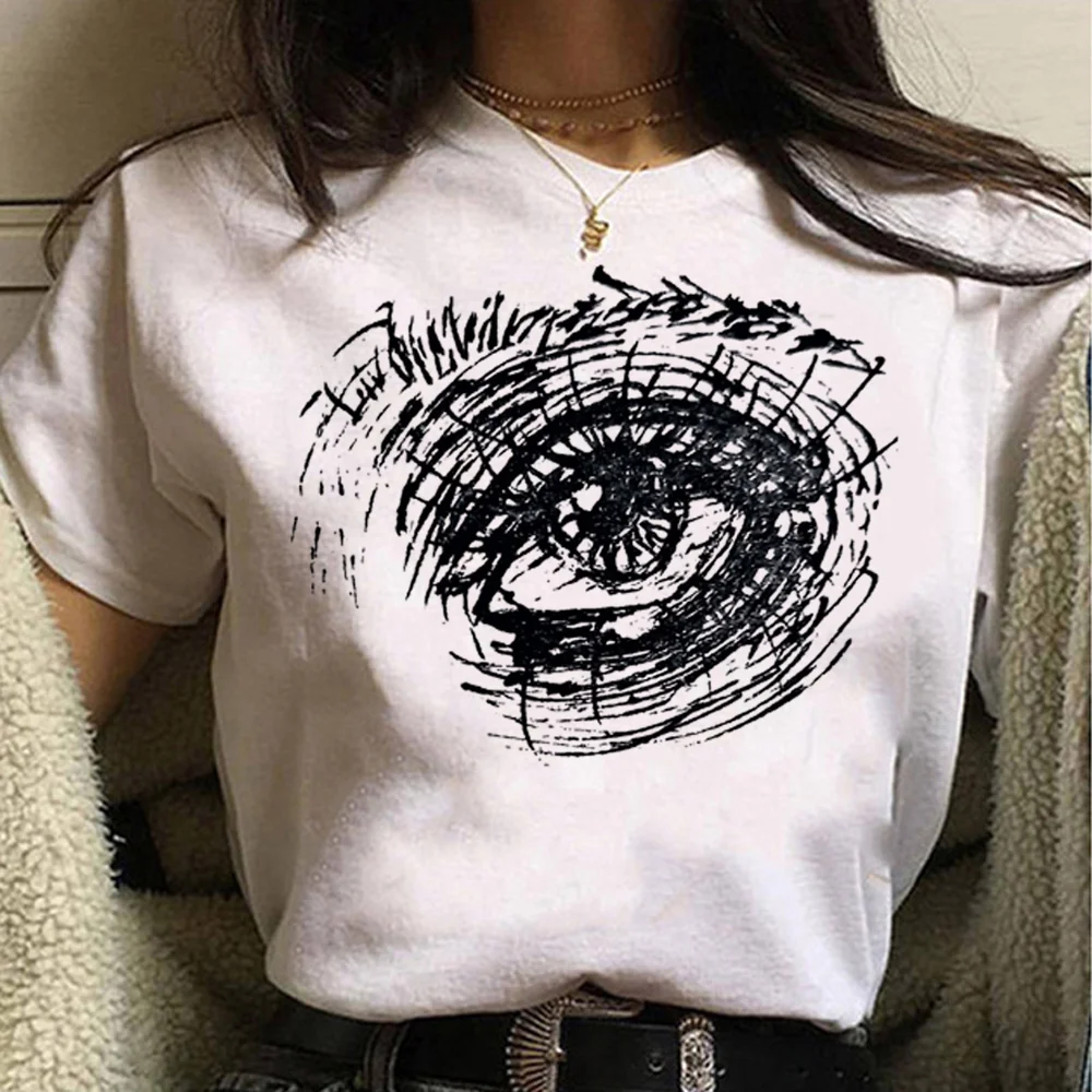 

Футболка Junji Ito Женская в японском стиле, комикс, уличная одежда для девушек, лето 2000