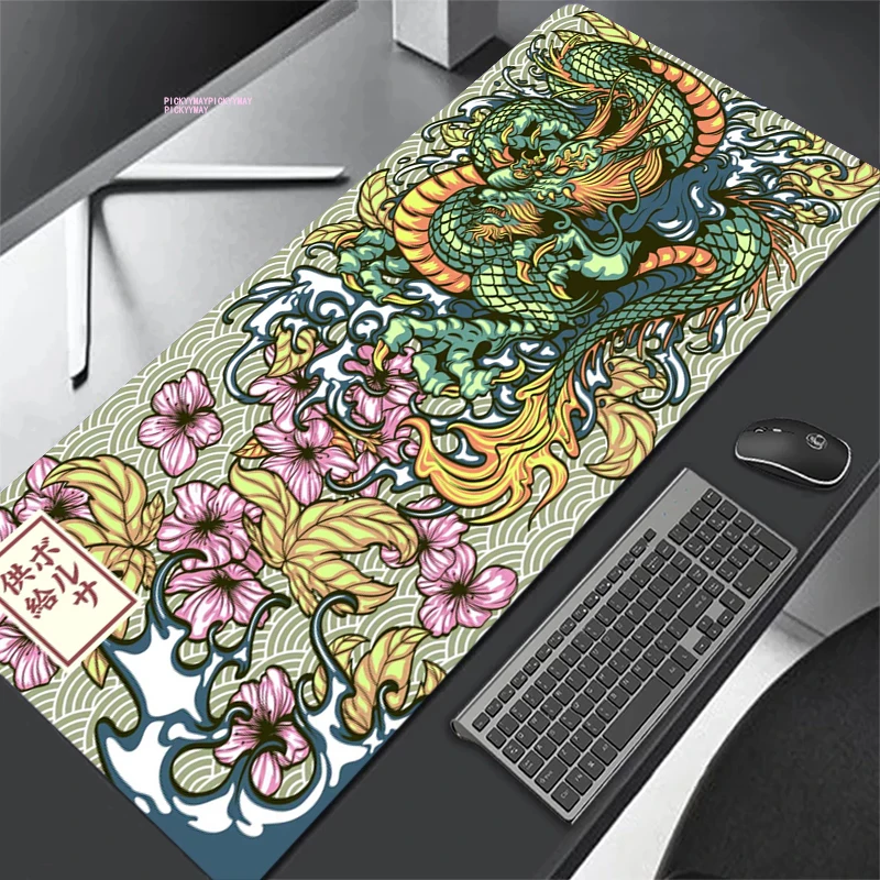 

Japanese Element Style 80x30cm XL Lockedge Large Gaming MousePad Computer Gamer Mousemat PC Game Desk Mousepads for PC Desk Pad