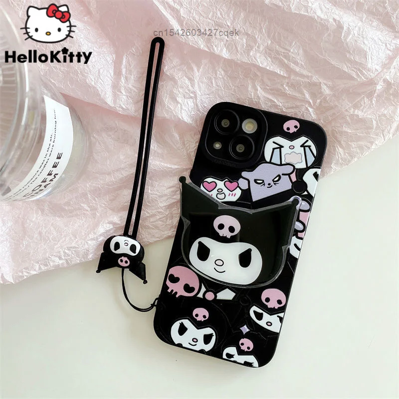 

Sanrio Kuromi Iphone Case With Holder Apple Iphone 12 13 Mini 11 Pro Max Luxury Cover Iphone 6s 7 8 Plus X Xr Xsmax Fashion Case