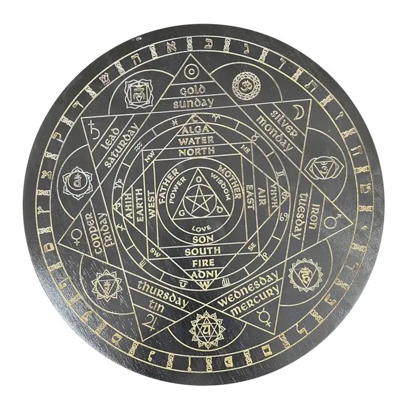 

Pendulum Board With Moon Star Divination Energy Carven Plate Meditation Board Ornaments Metaphysical Altar