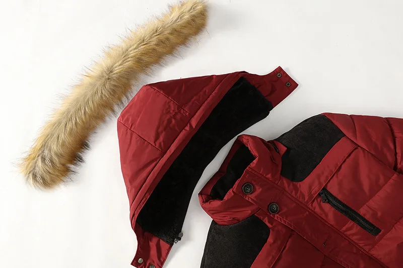 Winter Jacket Men Fur Hooded Coat Men Winter Male Jacket Parka Oversized Men Down Jackets Coats Overcoat Puffer Coats Outwear