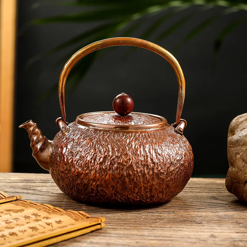 

Красный медный чайный набор, чайник ручной работы, молотковый чайник, чайное искусство, не наследие, культурные ремесла