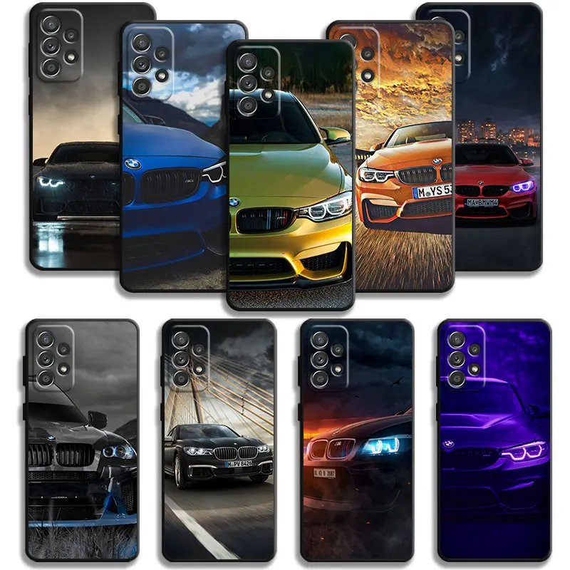 

Phone Case For Samsung Galaxy A12 A34 A54 A73 A53 A71 A51 A31 A33 A22 A21s A13 A32 A72 A52 A23 Car Body Sports Bmw Gold Color