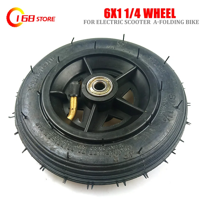 

Free shipping 6x1 1/4 tyre 6 Inch Pneumatic Tire Motorcycle 150MM Scooter Inflation Wheel With Hub With Inner Tube Electric Scoo