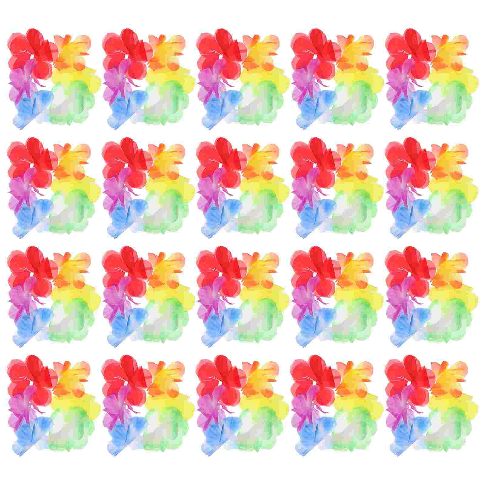 

10 Pairs Hawaiian Party Hand Ring Hawaiian Wreath Wrist Straps (Colorful)
