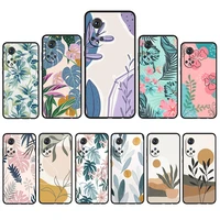 vintage flower leaves for honor 60 50 20 se pro x30 10x 10i 10 9x 9a 8x 8a lite silicone soft tpu black phone case capa cover