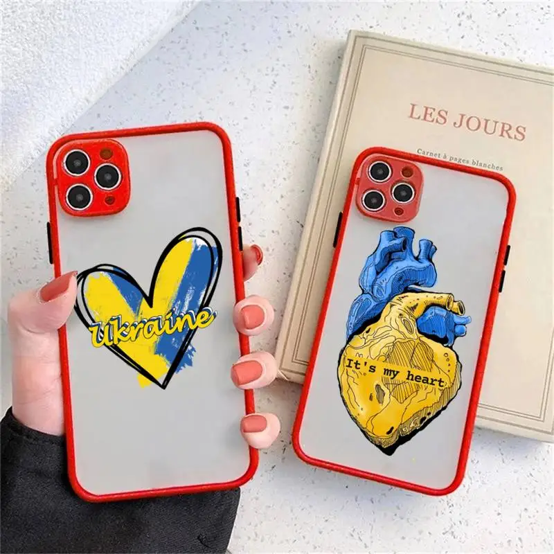 

Hot Ukraine Flag Peace Pattern Phone Case matte transparent For iphone 14 11 12 13 plus mini x xs xr pro max cover