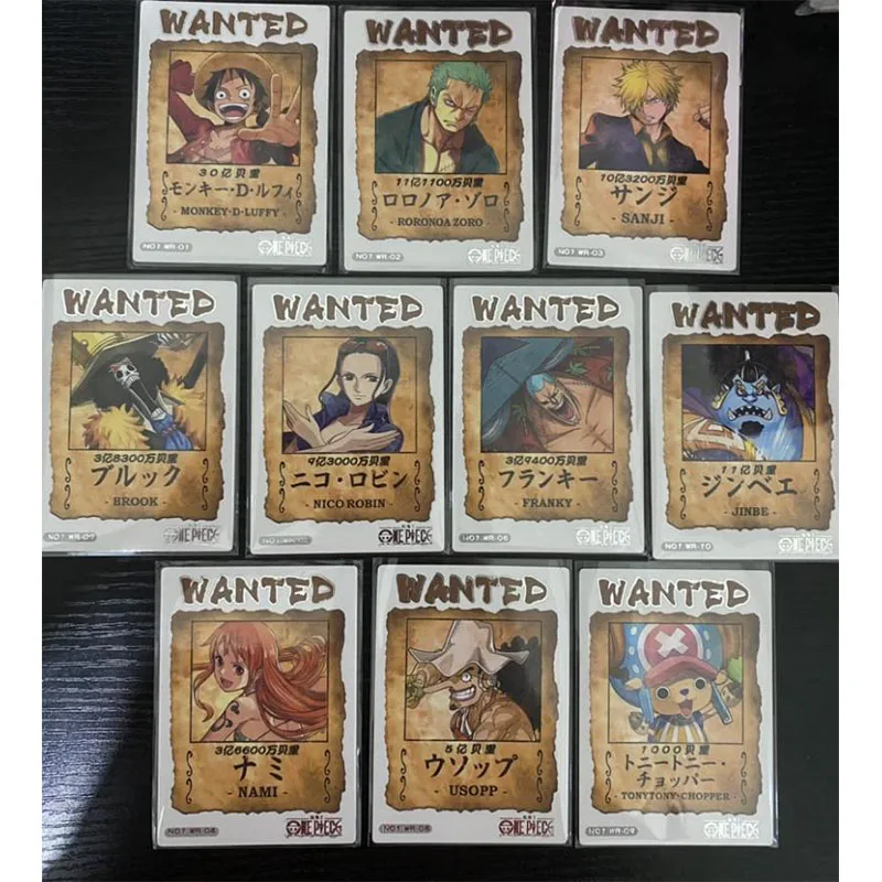 

Anime ONE PIECE Rare WR Refractive Flash Cards Jinbe Sanji Roronoa Zoro Luffy Nami Toys for boys Collectible Cards Birthday Gift