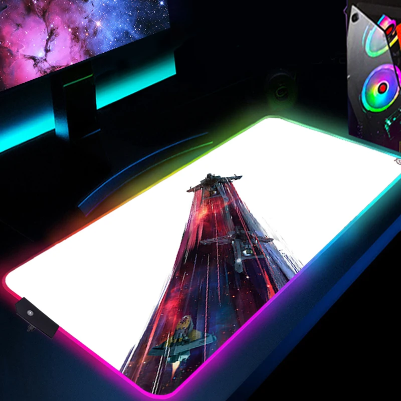 

Star Citizen RGB Desk Protector Backlight Gamer Keyboard Pad Mousepad Xxl Luminous With Wire LED Pc Accessories Mouse Gaming