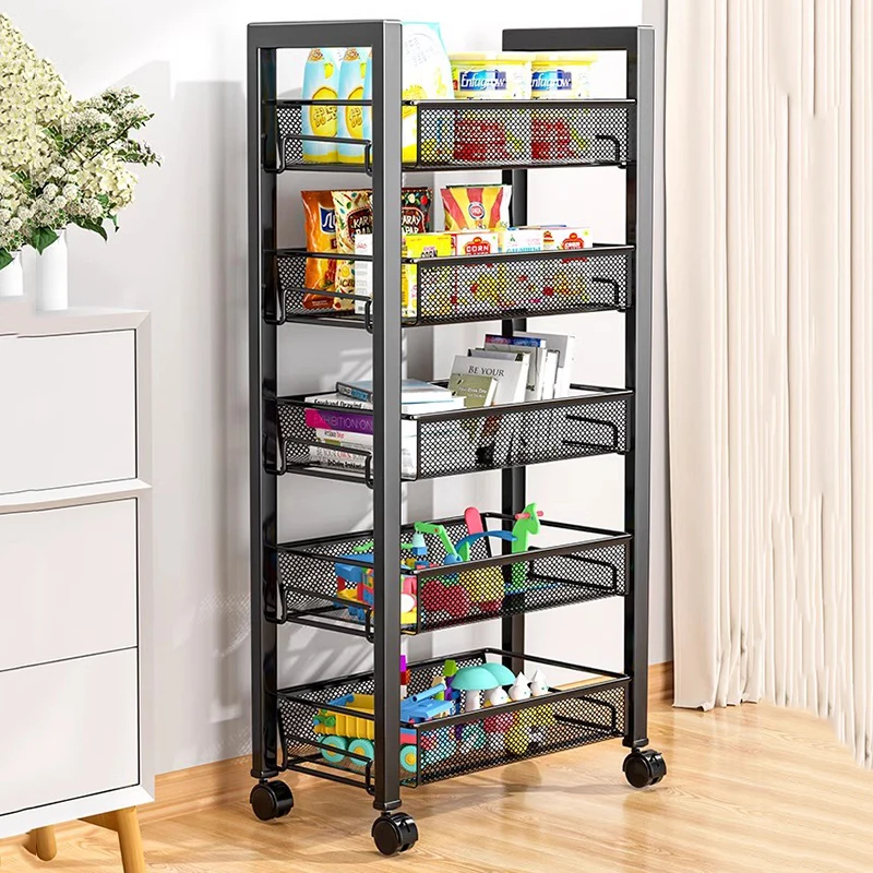 

Kitchen Storage Trolley Organization Utility Basket Rolling Cabinets Trolley Food Cart Serving Vestidores Hotel Furniture