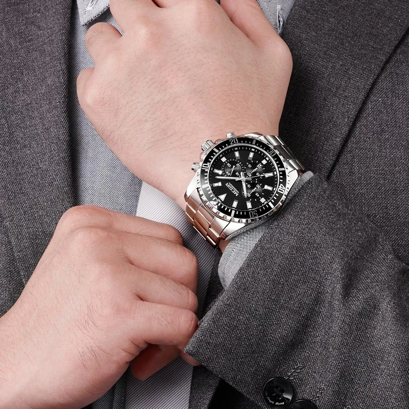 

Роскошный деловой Кварцевый Будильник MEGIR Uhr, спортивный военный будильник, мужской хронограф
