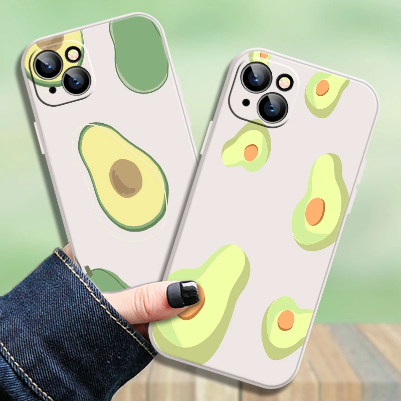 

iPhone Case For iPhone 13 11 12 Xr 7 Max SE Plus 6 8 Xs Mini 12 6s XR ProMax X 2020 Hand Drawn Avocado Covers Cartoon Vintage