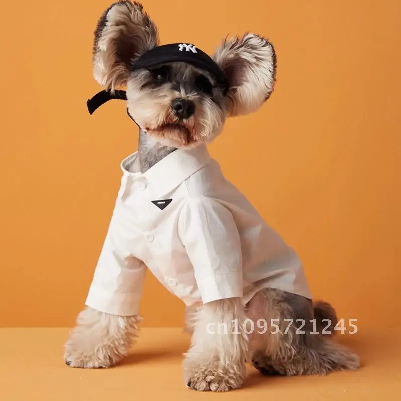 XS ~ 2XL Одежда для бульдогов собак Модная белая рубашка Pet Chihuahua Маленькая одежда