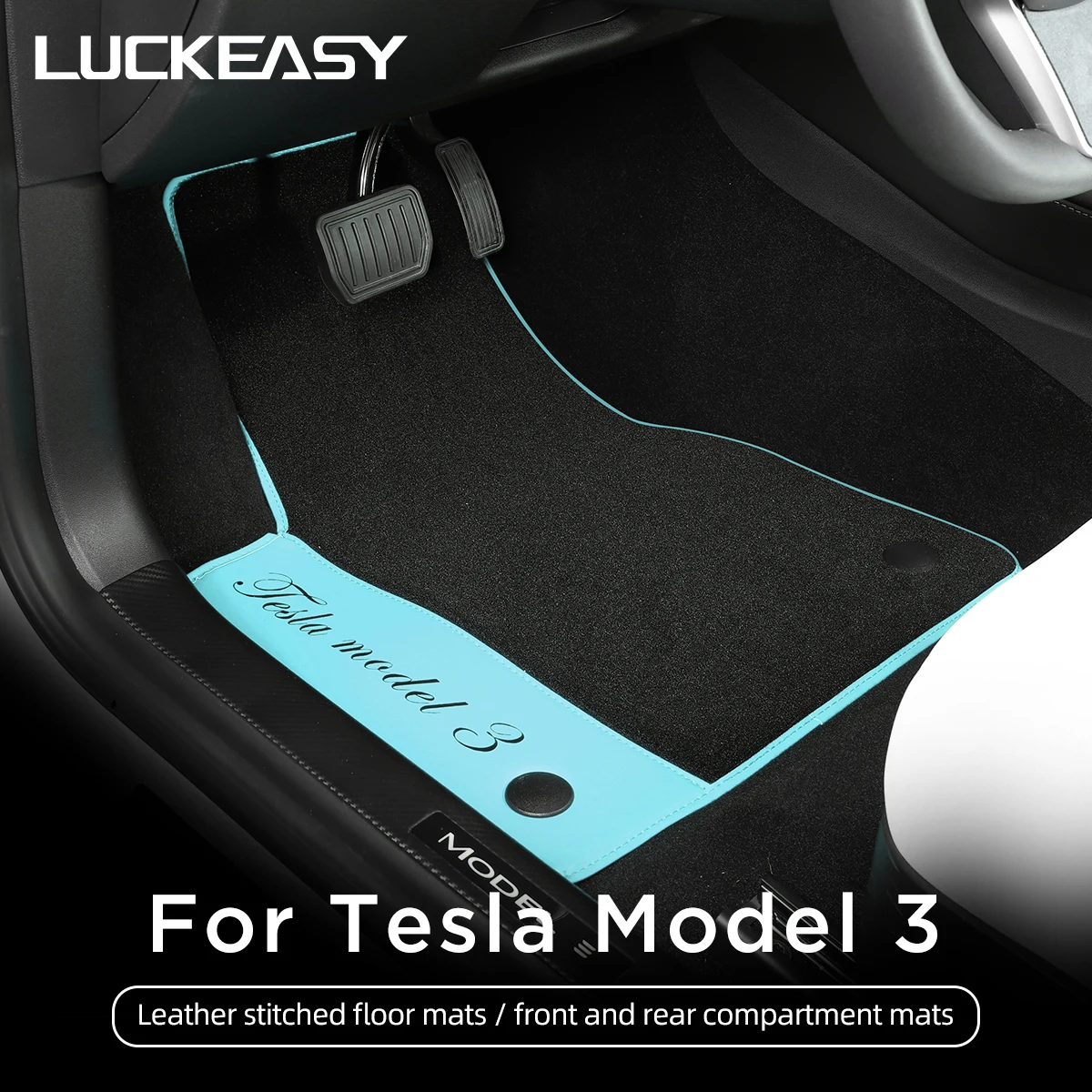 

Нескользящий коврик для ног Tesla Model 3, передний коврик для багажника, кожаный коврик для ног для модели 3 2017-2022