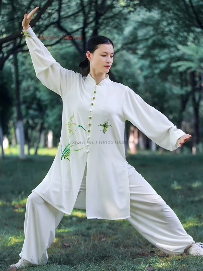 2024 китайская униформа тай-чи ушу кунг-фу национальный цветочный принт