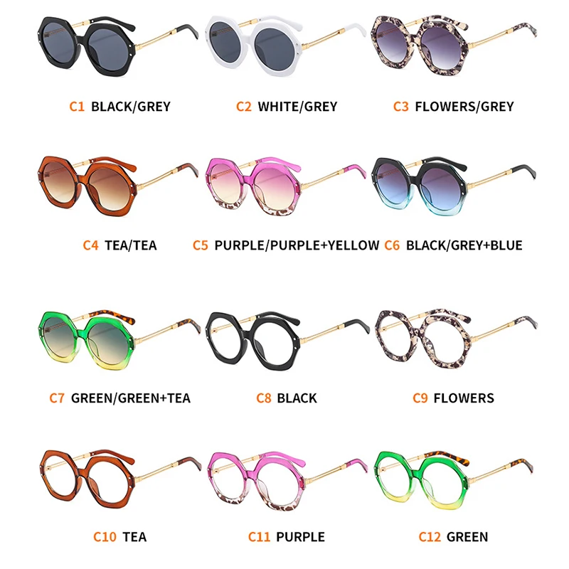 Очки солнцезащитные женские в стиле ретро Модные Винтажные многоугольные