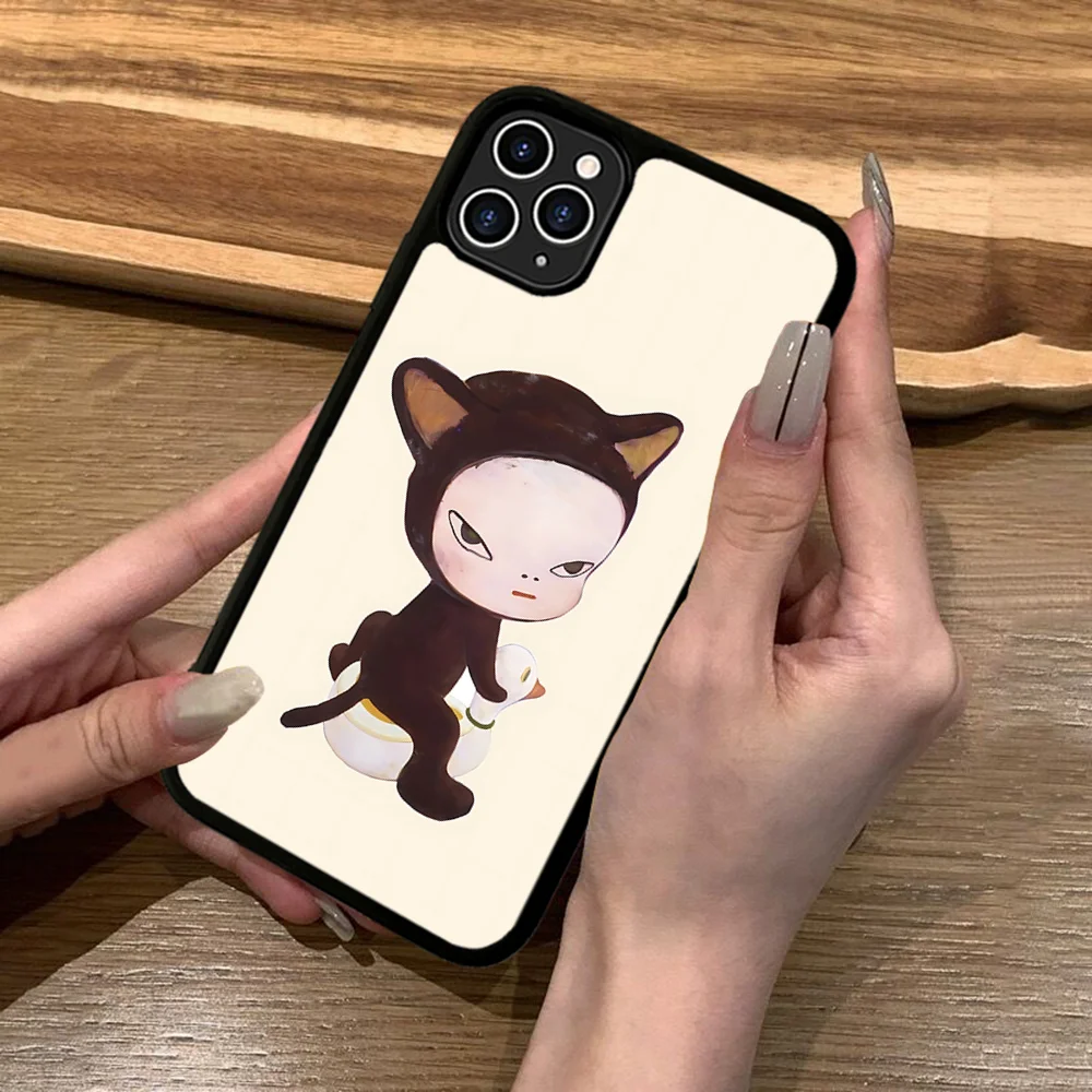 Yoshitomo Nara чехол для телефона силиконовый ПК + ТПУ IPhone 11 12 13 14 15 16 Plus Pro Max
