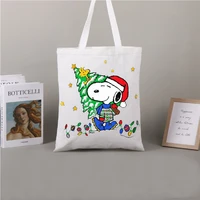 ladies shoulder bag snoopy classic cartoon character print tote bag canvas shopping bag summer beach bag ladies daily