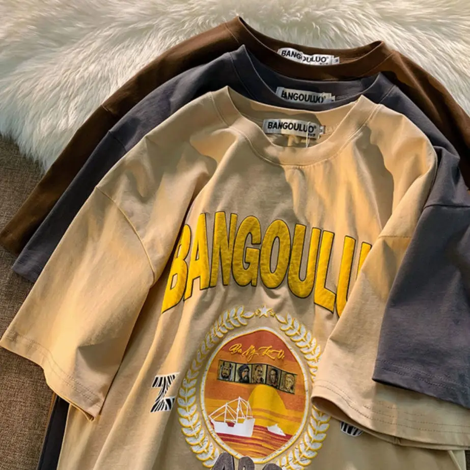 Футболка мужская и женская с принтом свободная брендовая Ретро футболка