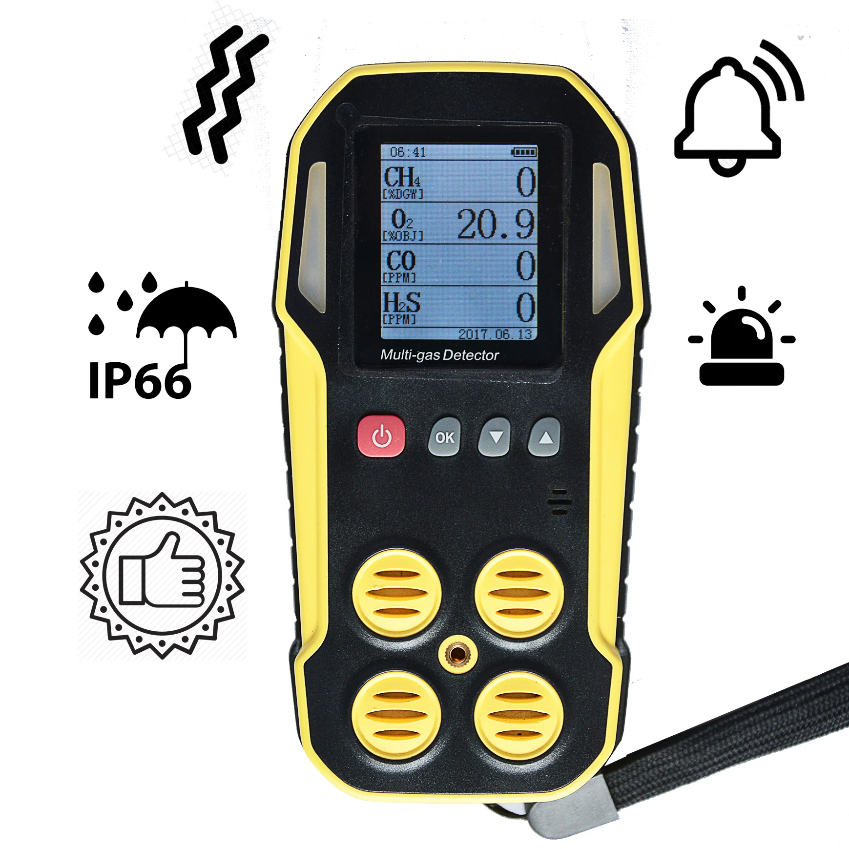 

Portable Multi 4 Gas Toxic Gas Detector/Alarm/