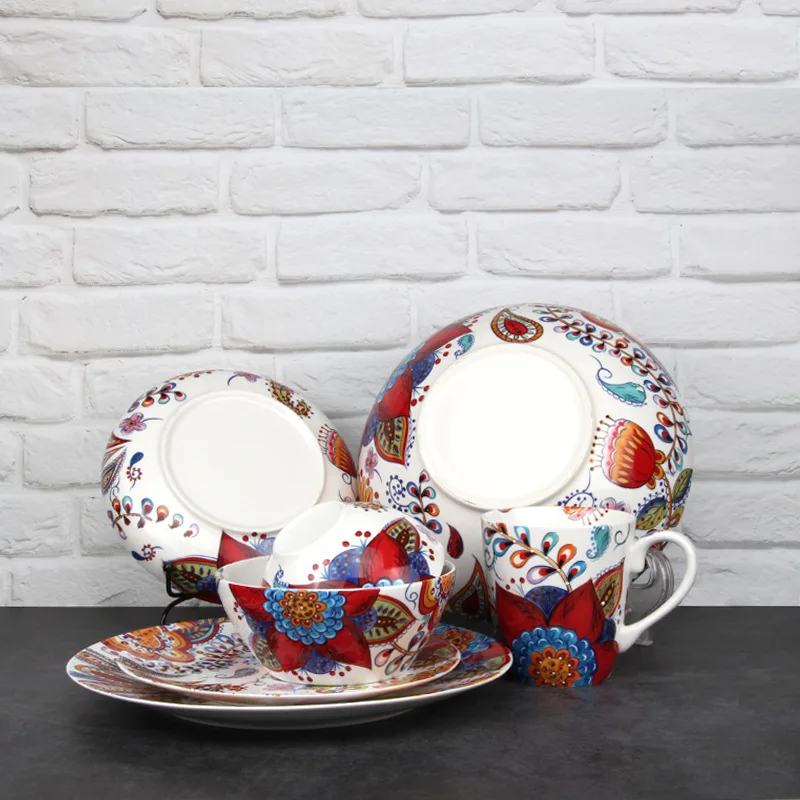 

Креативная красивая керамическая тарелка с ручной росписью, 8,5 дюйма, тарелка из костяного фарфора, тарелка для стейка, Салатница, тарелка в западном стиле