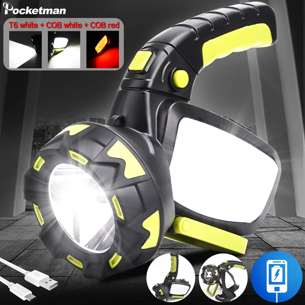 

Portable New LED Work Light Long Range Lighting Waterproof Emergency Light Searchlight Waterproof Camping Lamp Flashlight Torch