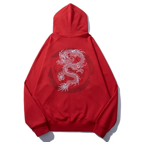 Lyprerazy толстовки унисекс в китайском стиле с вышивкой дракона толстовки мужские хлопковые Свободные повседневные на молнии с капюшоном