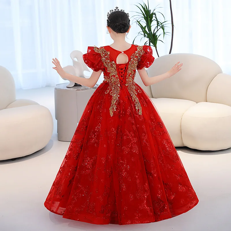 Children Evening Dresses Girls 2 3 To 8 10 14 Years Formal Occasion Dress Long Luxury 2023 Ball Gown Wedding Kids Birthday Party enlarge