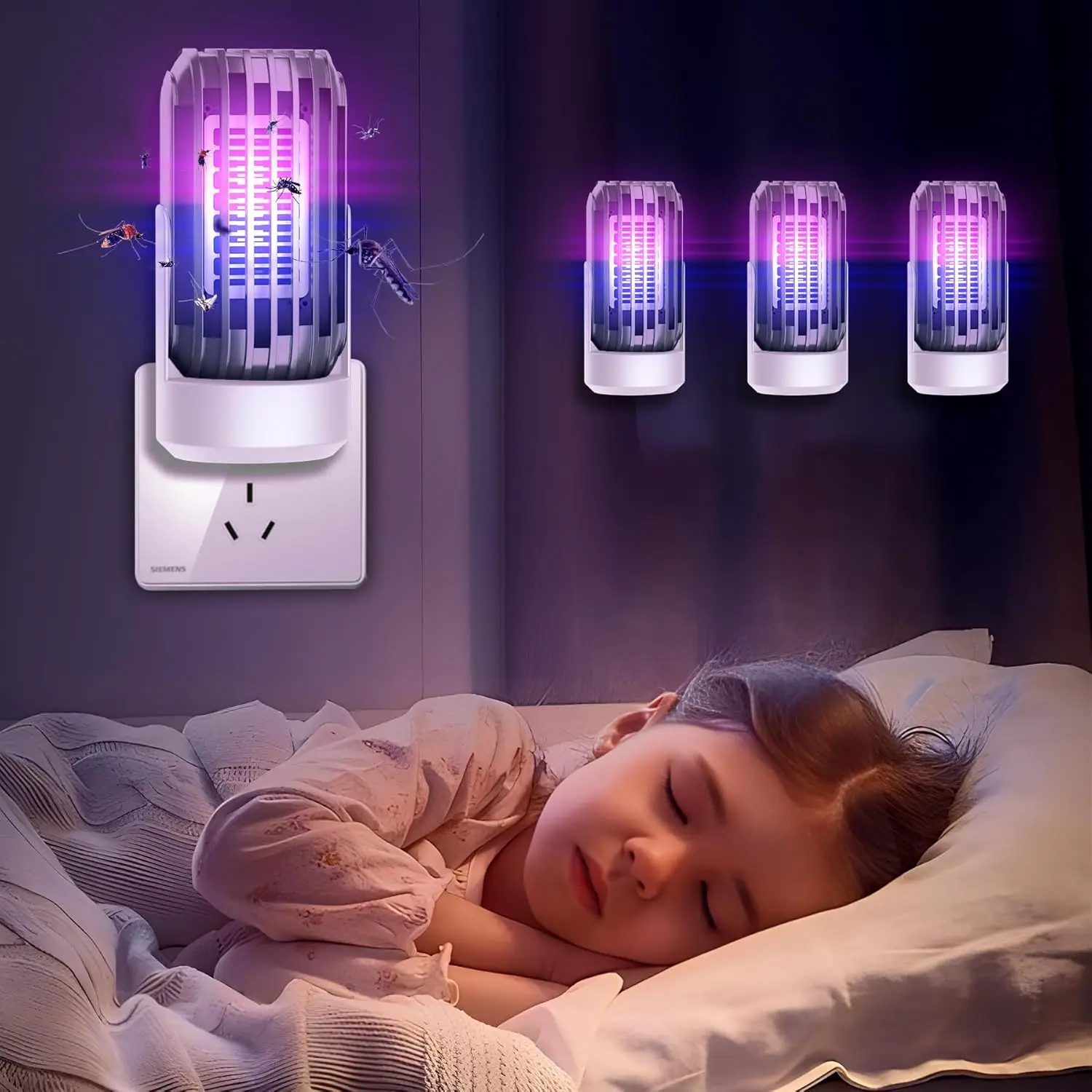 Внутренняя подключаемая ловушка для насекомых комаров в помещении УФ-световая