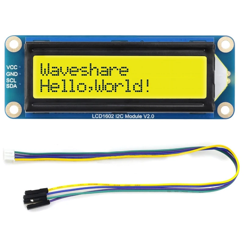 Waveshare LCD1602 I2C ЖК-модуль 16x2 символов 3,3 В5 В подсветка регулируемая для Arduino Raspberry Pi 5 Pico ESP32 Jetson Nano (art.: 3920cd6e04dc2) - 3920cd6e04dc2