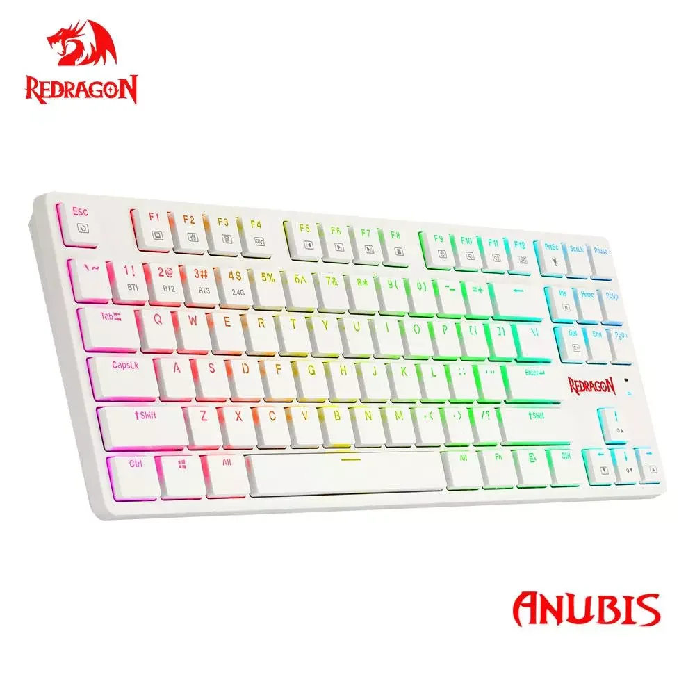 

REDRAGON Anubis K539 RGB Super slim Mechanical Gaming Keyboard USB Support Bluetooth wireless 2.4G 3 mode 87 Keys for Compute
