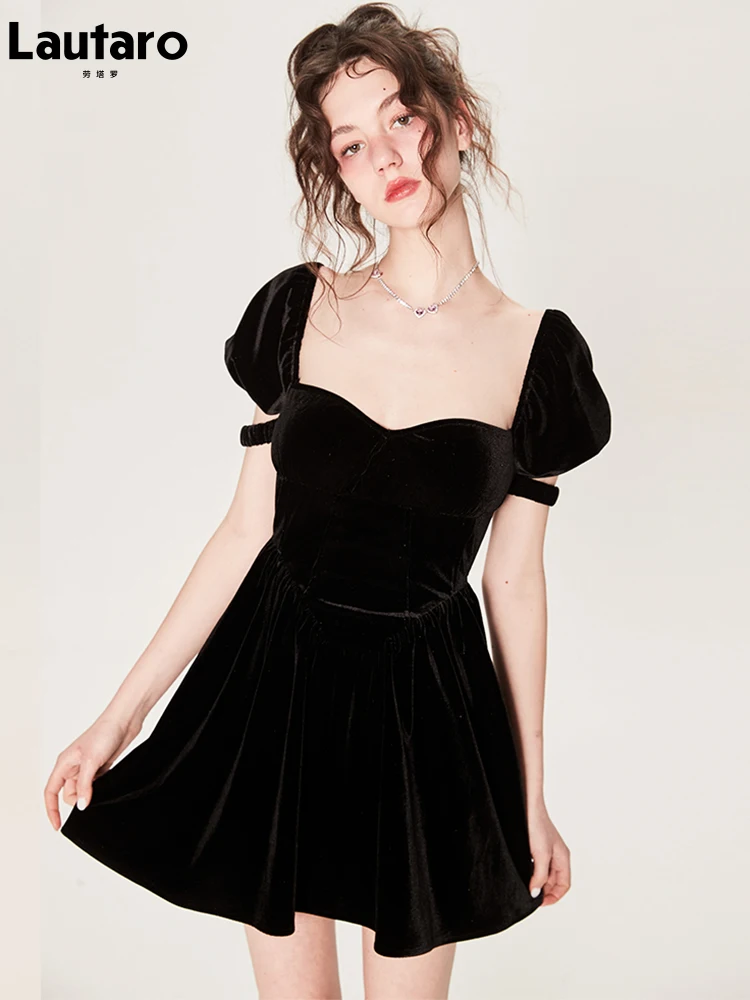 Lautaro персиково-розовое эластичное зеленое бархатное мини-платье для женщин с