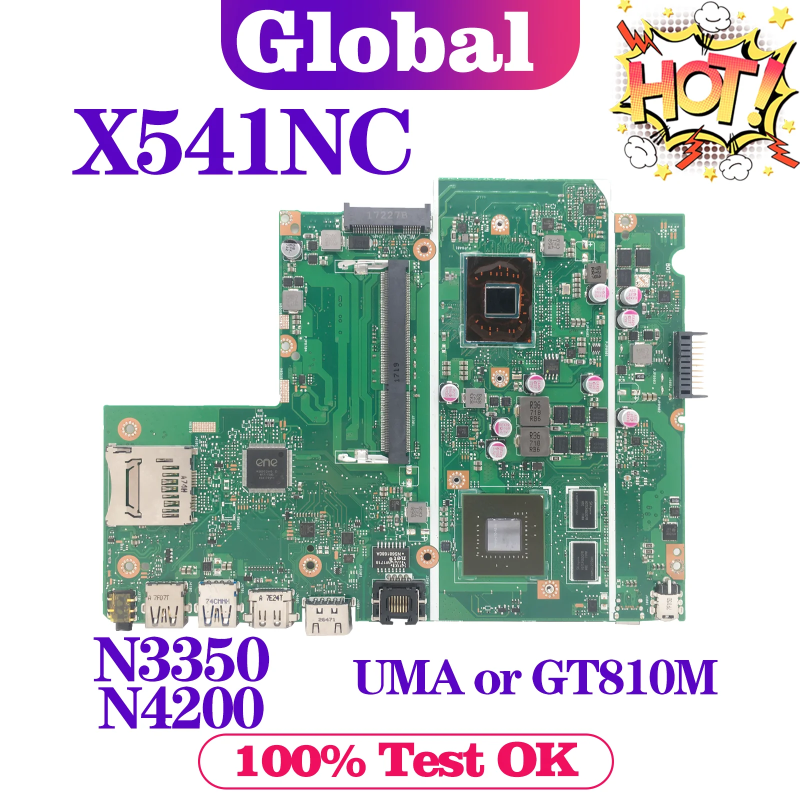 Тест материнской платы ноутбука X541N N3350/N4200-CPU GT810M/UMA X541NA X541NC A541N R541N F541N A541NC - купить